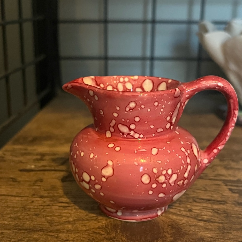 Vintage Old Castle Pottery / Mini Pitcher - pinkish purple